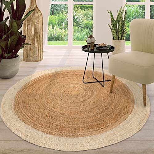 Tapis en Jute Rond Bohème 80cm Tapis en Jute Rond Bohème 80cm