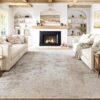 Tapis HUGEAR Béige Gris 240x300cm Antidérapant Tapis HUGEAR Béige Gris 240x300cm Antidérapant