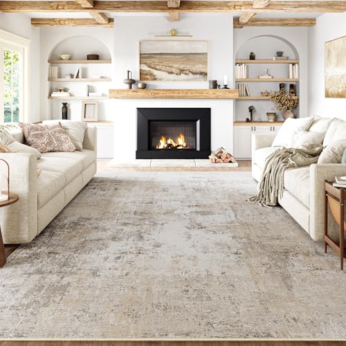 Tapis HUGEAR Béige Gris 240x300cm Antidérapant