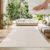 Tapis Poil Ras Monochrome Crème 160x220 cm Tapis Poil Ras Monochrome Crème 160x220 cm