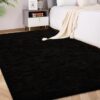 Tapis à poils longs noir 120 x 180 cm Tapis à poils longs noir 120 x 180 cm