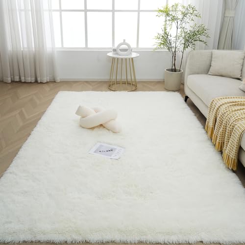 Tapis Salon Blanc Moelleux 160 x 230 cm Tapis Salon Blanc Moelleux 160 x 230 cm