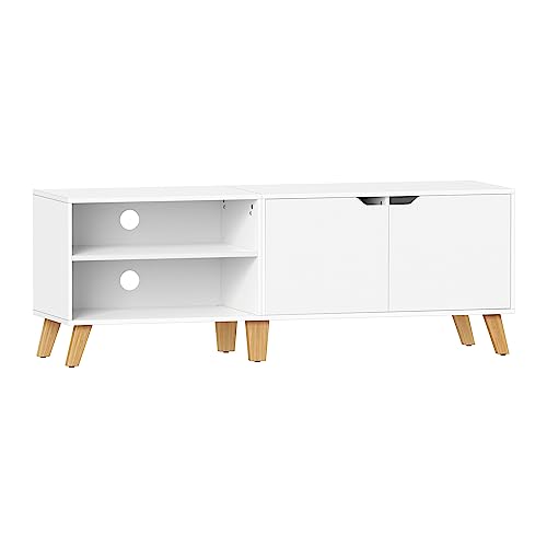 VASAGLE Meuble TV 140 cm Blanc VASAGLE Meuble TV 140 cm Blanc