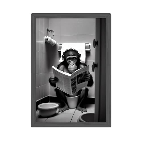 Affiche Humoristique Singe pour Toilettes Affiche Humoristique Singe pour Toilettes