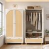 Armoire de Chambre en Rotin Blanc à 2 Portes Armoire de Chambre en Rotin Blanc à 2 Portes