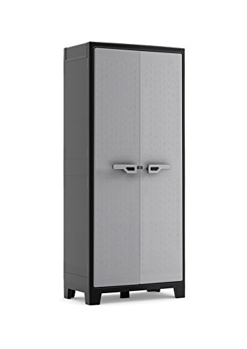Armoire Haute Titan en Résine Noir/Gris Armoire Haute Titan en Résine Noir/Gris