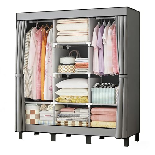 Armoire Portable lishbie en Gris Armoire Portable lishbie en Gris