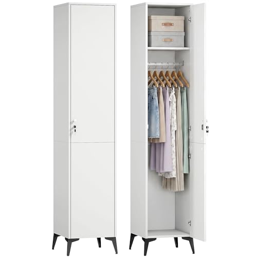 Armoire étroite avec tringle et étagères Armoire étroite avec tringle et étagères