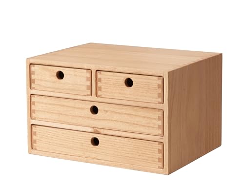 Boîtes à tiroirs en bois naturel