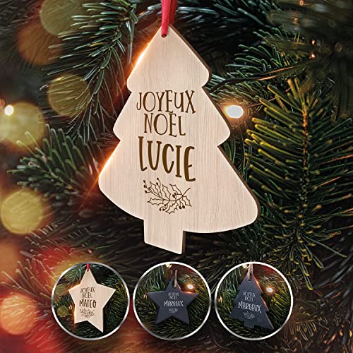Boule de Noël Personnalisée en Bois