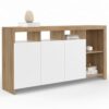 Buffet 140 cm Malo en Bois et Blanc Buffet 140 cm Malo en Bois et Blanc