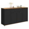 Buffet 140 cm VITO Noir et Bois