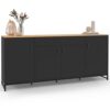 Buffet 180 cm Washington XXL en Bois Noir Buffet 180 cm Washington XXL en Bois Noir