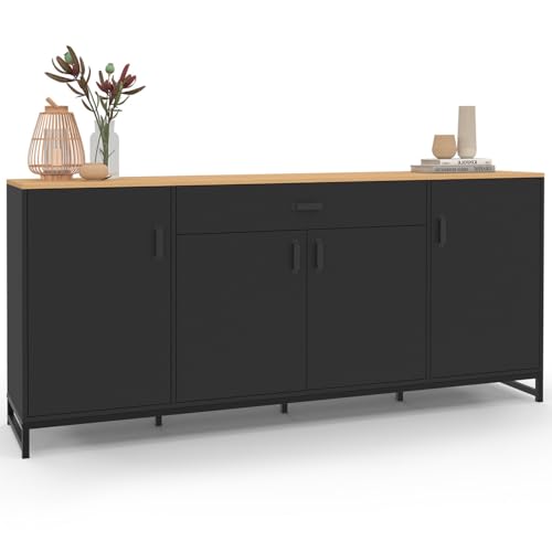 Buffet 180 cm Washington XXL en Bois Noir