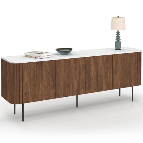 Buffet Bas Marla 160 cm Effet Noyer