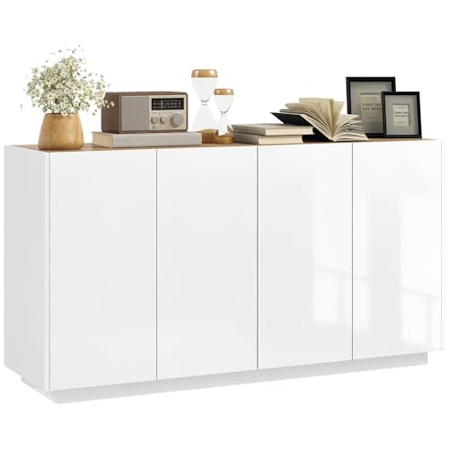 Buffet de Cuisine Blanc Laqué 140 cm
