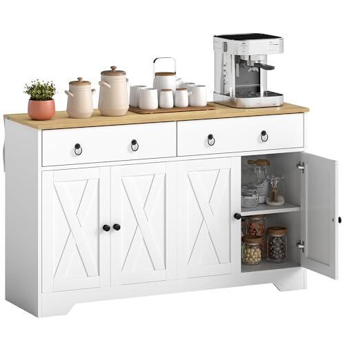 Buffet de Rangement Style Rural Blanc