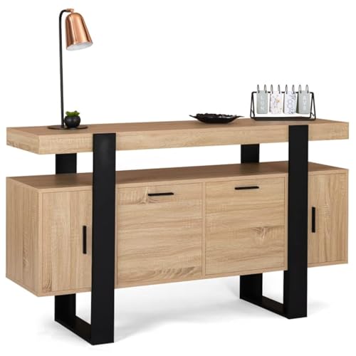Buffet Phoenix 140 cm Bois et Noir