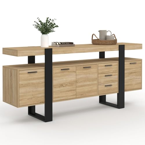 Buffet Phoenix XXL 180 cm Bois et Noir