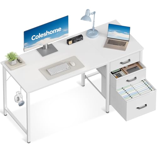 Bureau Coleshome avec 3 Tiroirs en Tissu