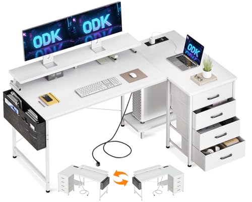 Bureau d'angle ODK avec 4 tiroirs