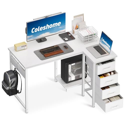 Bureau d'angle réversible avec tiroirs