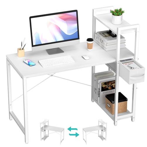 Bureau d'angle TESSTINA avec Rangement Étagères