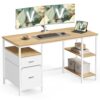 Bureau d’Ordinateur avec Rangement Moderne