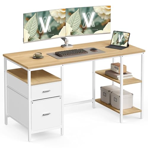 Bureau d’Ordinateur avec Rangement Moderne
