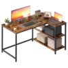 Bureau Gaming en L avec Rangement Réglable Bureau Gaming en L avec Rangement Réglable