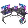 Bureau Gaming en L avec Support Écran