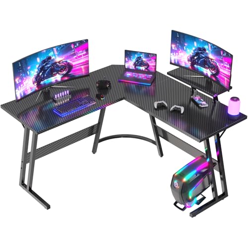 Bureau Gaming en L avec Support Écran