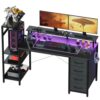 Bureau Gaming LED avec Rangement Intégré Bureau Gaming LED avec Rangement Intégré