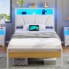 Cadre de Lit 90x190 avec LEDs et Multiprise