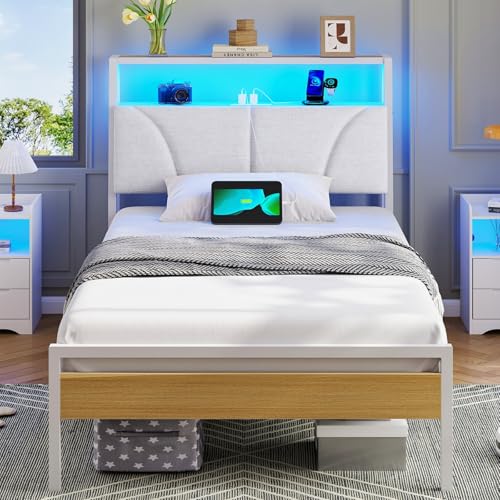 Cadre de Lit 90x190 avec LEDs et Multiprise Cadre de Lit 90x190 avec LEDs et Multiprise