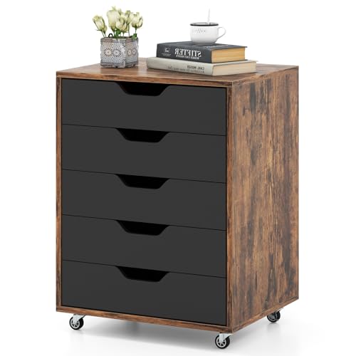 Caisson Bureau 5 Tiroirs avec Roulettes