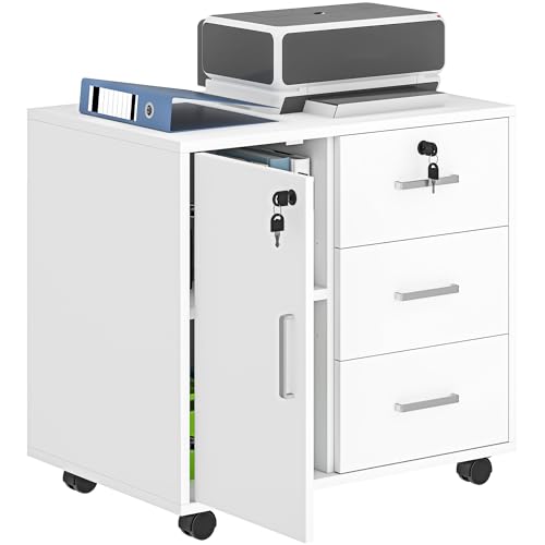 Caisson bureau avec 3 tiroirs et étagère