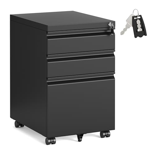 Caisson de Bureau 3 Tiroirs sur Roulettes