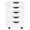 Caisson de Bureau avec 5 Tiroirs Blanc