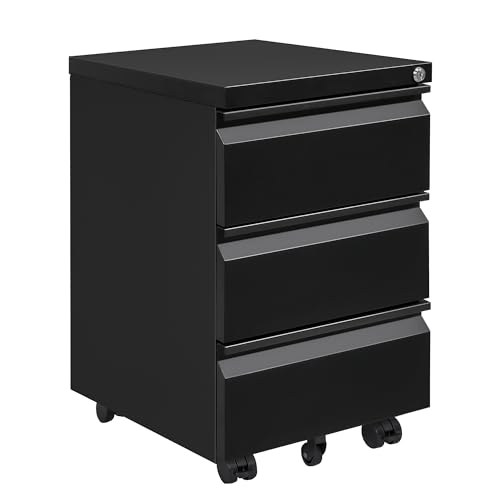 Caisson de Bureau Mobile en Métal Noir Caisson de Bureau Mobile en Métal Noir