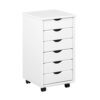 Caisson de bureau à roulettes blanc