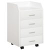 Caisson de bureau sur roulettes blanc Caisson de bureau sur roulettes blanc