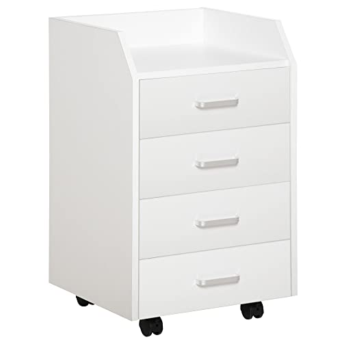 Caisson de bureau sur roulettes blanc Caisson de bureau sur roulettes blanc
