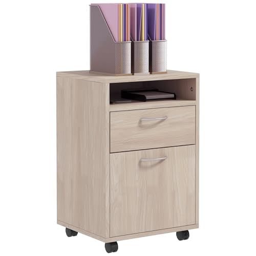 Caisson de bureau sur roulettes en chêne