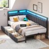 Canapé-lit 90x190 avec LED USB