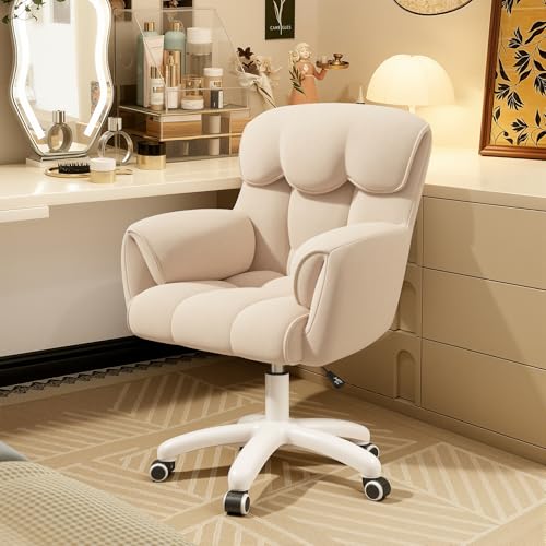 Chaise de Bureau Ergonomique Beige Ajustable