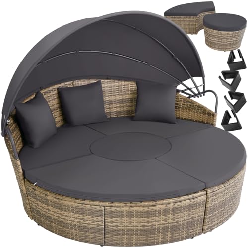 Chaise Longue Modulable Tectake en Résine Tressée Chaise Longue Modulable Tectake en Résine Tressée