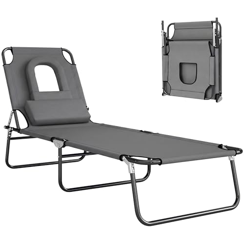 Chaise Longue Pliable avec 3 Coussins Chaise Longue Pliable avec 3 Coussins