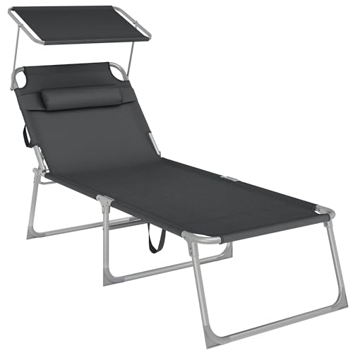 Chaise Longue Pliable avec Pare-Soleil Chaise Longue Pliable avec Pare-Soleil
