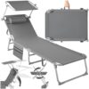 Chaise Longue Pliable pour Jardin avec Pare-Soleil